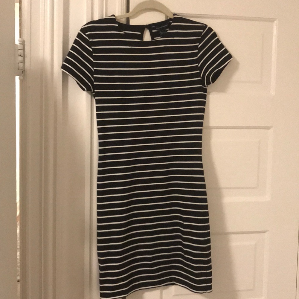 Striped Sheath Dress  black and white size small